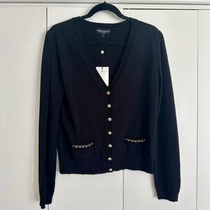 Generation Love Karina Chain Black Cardigan with Gold Buttons